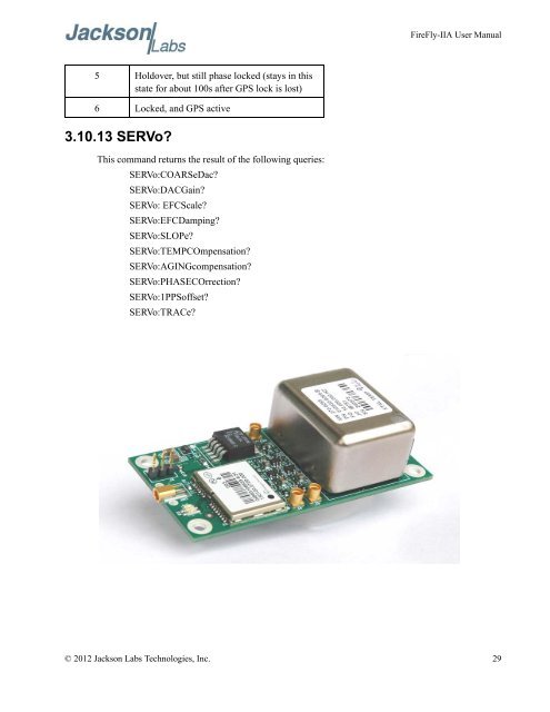 FireFly-IIA User Manual - Jackson Labs Technologies, Inc.