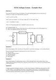 ES316 Analogue Systems â Examples Sheet