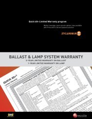 baLLast & LaMP systeM Warranty - Prescolite