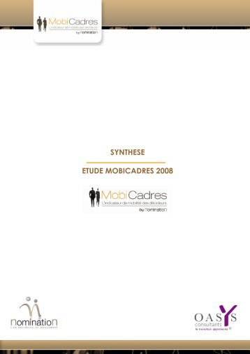 SYNTHESE ETUDE MOBICADRES 2008 - Nomination