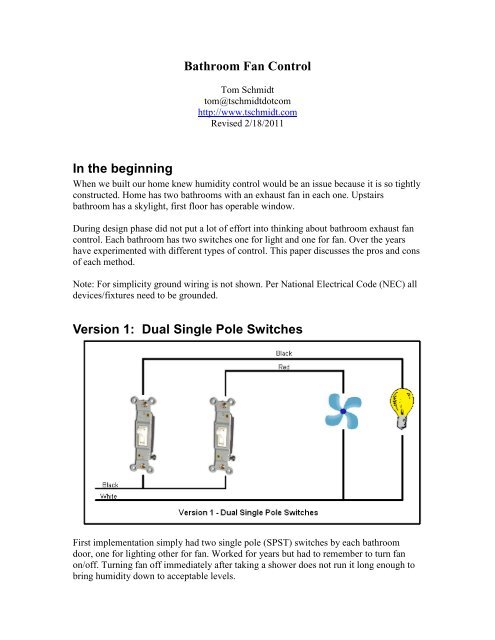 Bathroom Fan Control Tom Schmidt