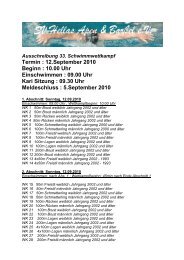 Ausschreibung 33. Schwimmwettkampf Termin : 12.September 2010 ...