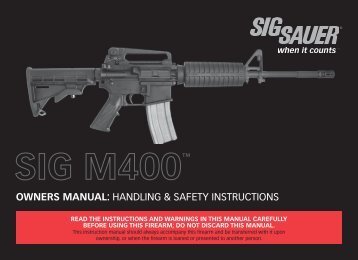 owners manual: handling & safety instructions - Sig Sauer