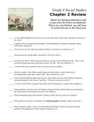 Grade 8 Social Studies Chapter 2 Review