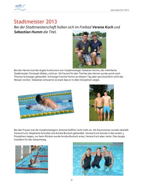 Jahresbericht 2013 - SGM Schwimmabteilung