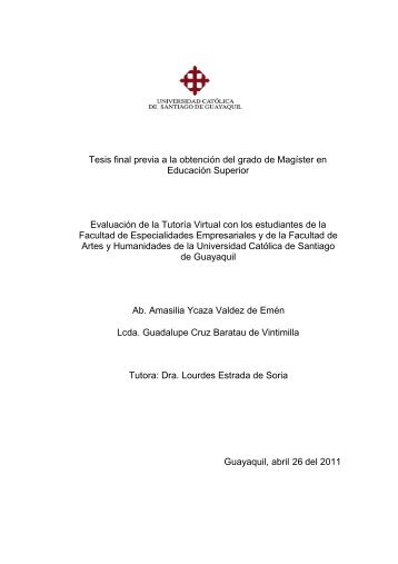 Tesis final previa a la obtenciÃ³n del grado de MagÃ­ster en ...