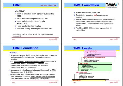 TMMi Levels