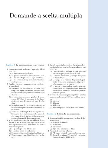 Domande a Risposta Multipla - Dipartimento di Economia e Statistica