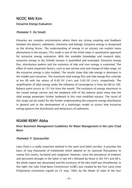 C O N T E N T S - Physical Land Resources - Vrije Universiteit Brussel