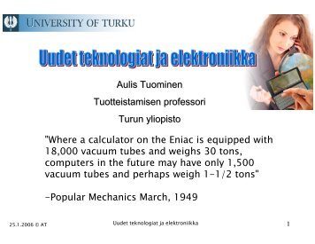 Aulis Tuominen Tuotteistamisen professori Turun yliopisto "Where a ...