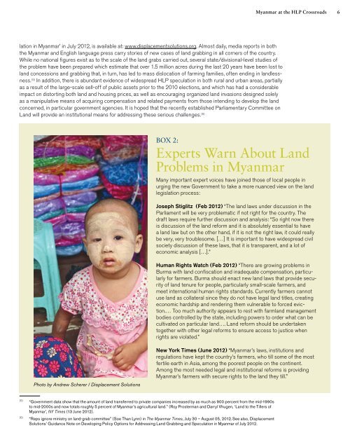Myanmar at the HLP Crossroads: - Displacement Solutions