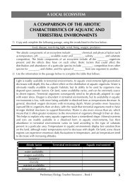 a comparison of the abiotic characteristics of aquatic and terrestrial ...
