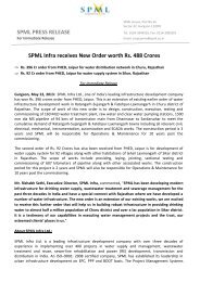 SPML Infra Secures New Orders worth Rs. 488 Crores