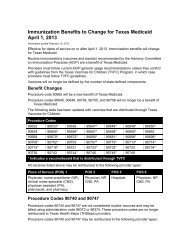 Immunization Benefits to Change for Texas Medicaid ... - TMHP.com