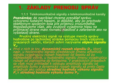 1. ZÃKLADY PRENOSU SPRÃV PRENOSU SPRÃV