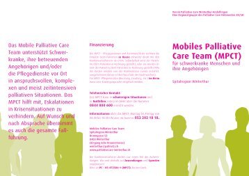 Mobiles Palliative Care Team (MPCT) - palliative zh+sh