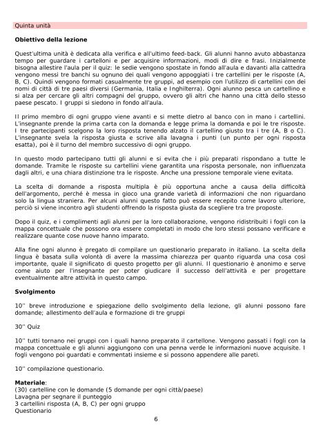 Progetto intervento didattico