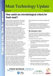 How useful are microbiological criteria for fresh meat? - Red Meat ...