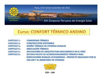 Comodidad Térmica - Asociación Peruana de Energía Solar y del ...