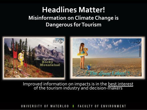 PEI Tourism Opportunities under Climate Change - UPEI Projects