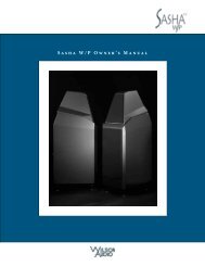 Sasha W/P Owner's Manual - Wilson Audio