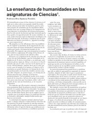 La enseÃ±anza de humanidades en las asignaturas de Ciencias.