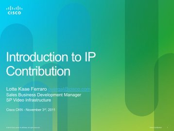 Introduction to IP Contribution - Cisco Knowledge Network