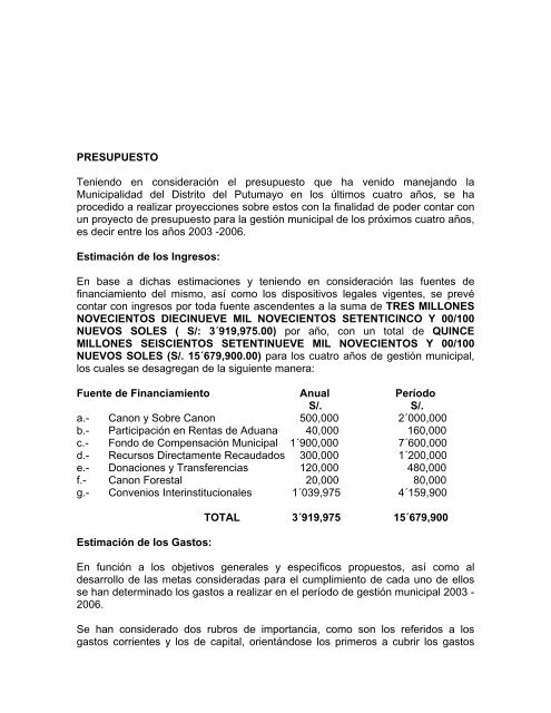 Plan de Gobierno - INFOgob