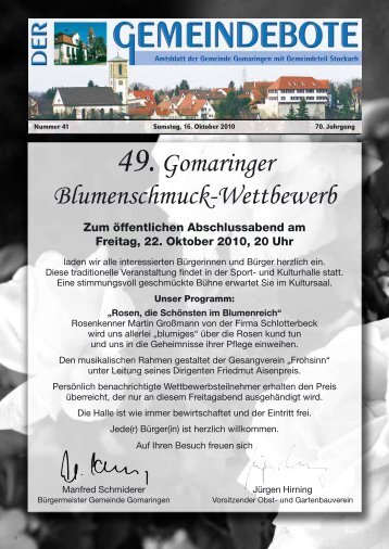 Ausgabe :Gomaringen 16.10.10.pdf - Gomaringer Verlag