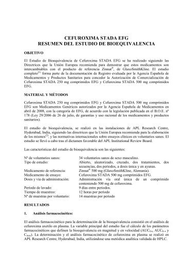 cefuroxima stada efg resumen del estudio de bioequivalencia