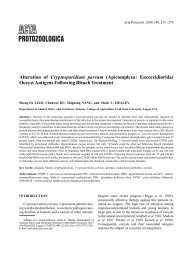 Alteration of Cryptosporidium parvum (Apicomplexa: Eucoccidiorida ...