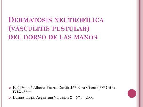 Dermatosis neutrofÃ­licas