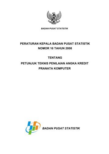 Peraturan Kepala Badan Pusat Statistik Nomor 16 Tahun 2008