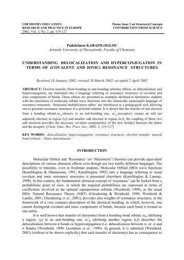 (covalent and ionic) resonance structures