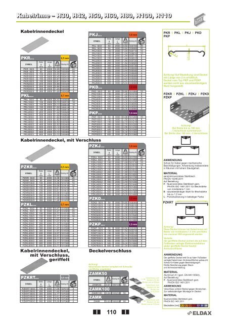 Kabelrinnen â System H42 Kabelrinnen â System H42