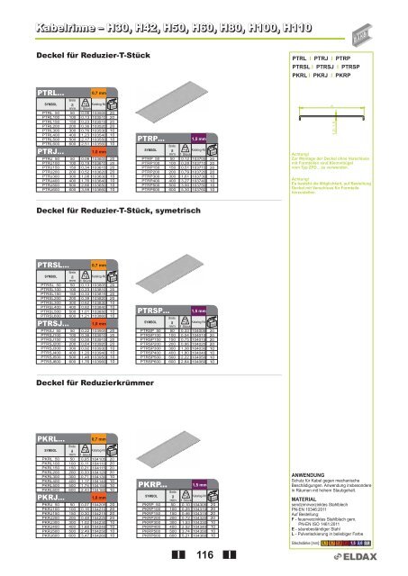 Kabelrinnen â System H42 Kabelrinnen â System H42