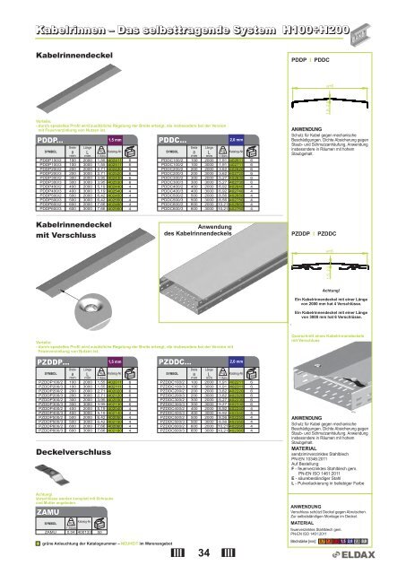 Kabelrinnen â System H42 Kabelrinnen â System H42