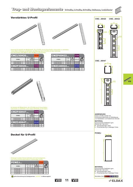 Kabelrinnen â System H42 Kabelrinnen â System H42