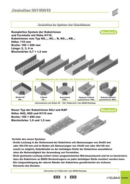 Kabelrinnen â System H42 Kabelrinnen â System H42