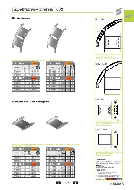 Kabelrinnen â System H42 Kabelrinnen â System H42