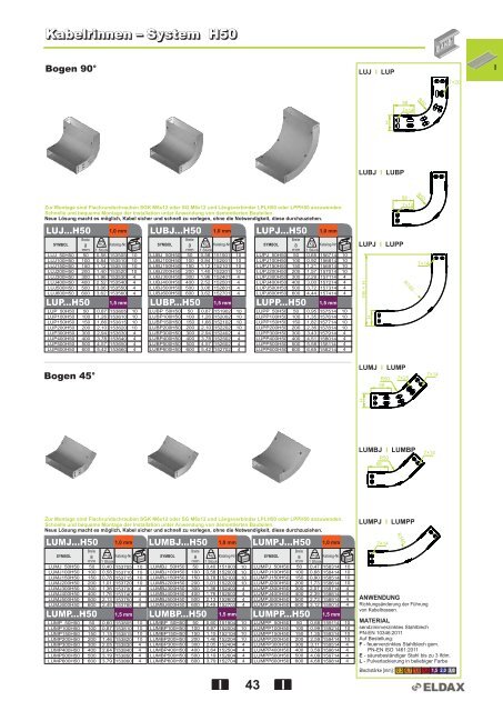 Kabelrinnen â System H42 Kabelrinnen â System H42