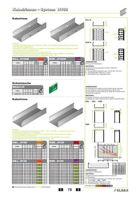 Kabelrinnen â System H42 Kabelrinnen â System H42