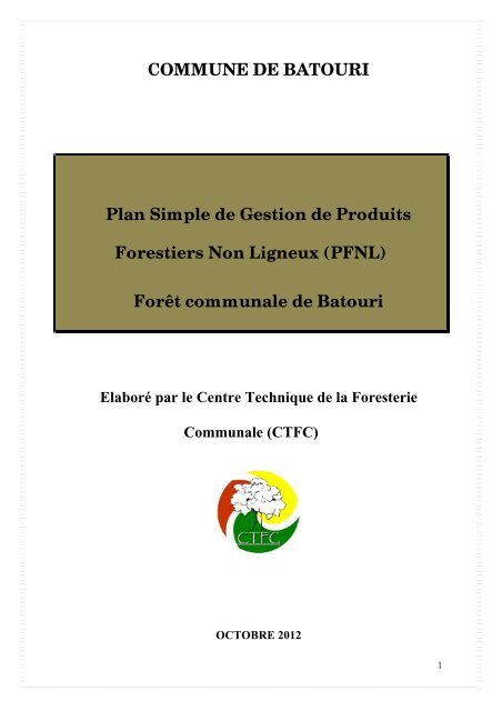 Plan Simple de Gestion des PFNL de la forÃªt communale de Batouri