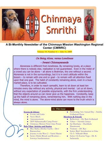 A Bi-Monthly Newsletter of the Chinmaya Mission Washington ...