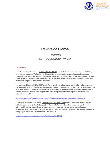 Revista de Prensa - Universidad Camilo JosÃ© Cela