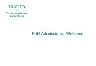 PhD Admissions - INSEAD - PhD Programme