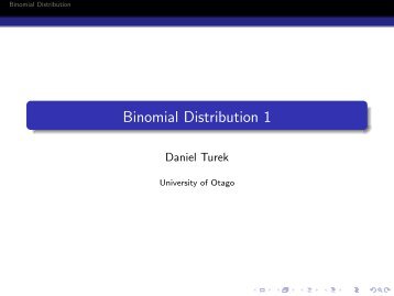 Binomial Distribution 1 - University of Otago