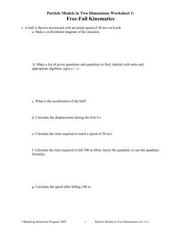 Worksheet 1 - Modeling Physics