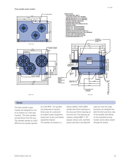 Cartridge and block spindles - Gilman USA