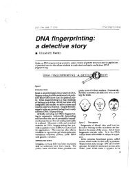 DNA fingerprinting: a detective story - Mrs Stovel